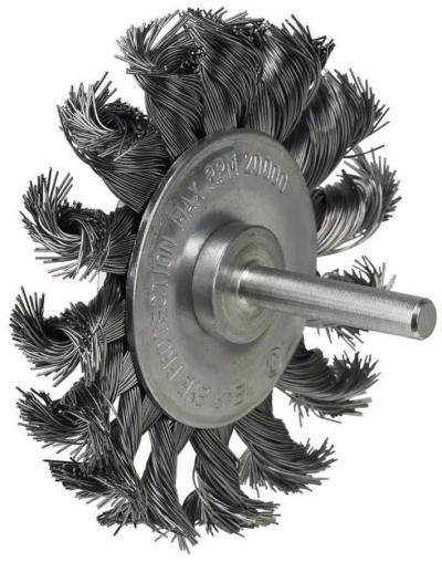 Szczotka tarczowa z trzpieniem splatana 75mm                