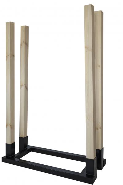 Stojak na drewno metalowy 80cm. drewniane słupki            