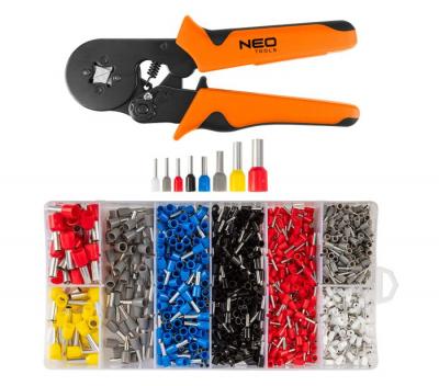 Szczypce do zaciskania końcówek 205mm + 1200 tulejek        