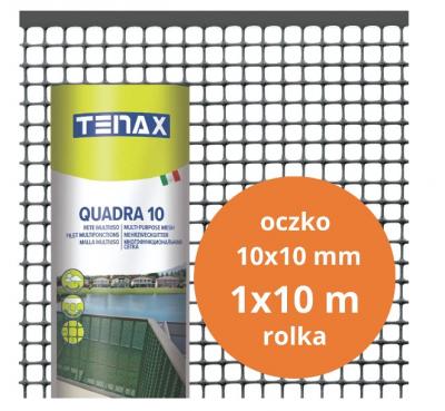 Siatka pvc quadra 10 grafit 1.0m*10mb oczko 10mm            