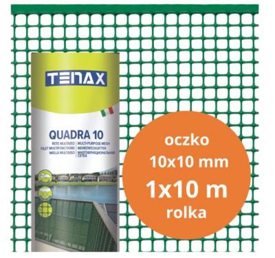 Siatka pvc quadra 10 zielona 1.0m*10mb oczko 10mm           