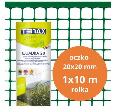 Siatka pvc quadra 20 zielona 1.0m*10mb oczko 20mm           