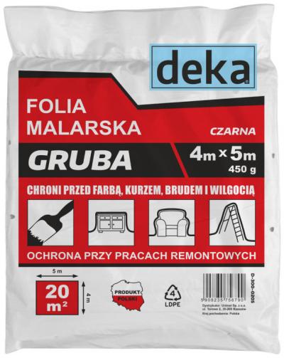 Folia malarska gruba czarna 4*5m 450g