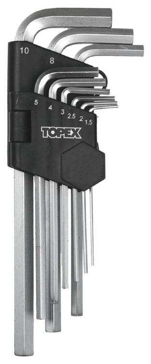 Komplet kluczy imbusowy ''''hex'''' typ l 1,5-10mm długie 9sztuk