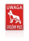 Tablica 15*20cm uwaga groźny pies